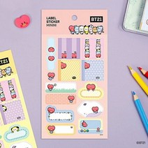 BT21 라벨 스티커 미니니 스티커 디자인스티커 소품꾸미기스티커, type:SHOOKY