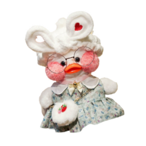 PKTOYS DIY 큐티 오리인형 크로스백 뽀글이 토이 캐릭터 빵빵덕 오리 인형 숄더백 크리스마스 명절 선물, 어깨 가방 흰색 사랑 헤어 벨트 녹색 스커트 딸기 가방, 파우더 오리 어깨 가방