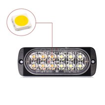 12 LED 스트로브 조명 비상 깜박임 신호 경고 빛 스코프 자동 DRL 트럭 앰버 레드 블루, 한개옵션1, 09 Green