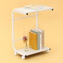 1인가구 조립간편 편리한 이동 무빙 침대테이블 사이드테이블 미니소파테이블, 화이트