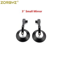 호환 ZORBYZ-3 '4' 블랙 CNC 알루미늄 원형 핸들바 엔드 사이드 미러 M18 볼트 포함 Benelli Leoncino, 02 Small Mirror BC