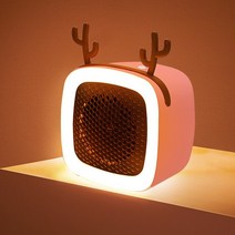 벽걸이전기히터 500w 바람 전기 히터 방 휴대용 가정용 겨울 팬, 09 C pink with light_01 500W