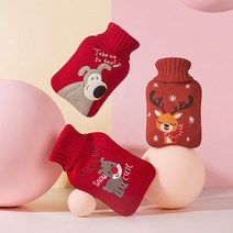 히카리 크리스마스 보온 보냉 물주머니 찜질팩 1L 2L, 1000ml,뿔루돌프