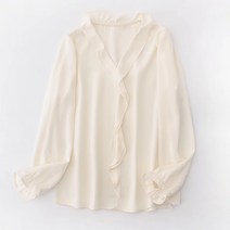 어나더구매대행 브이넥 플레어 솔리드 블라우스