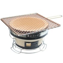 야끼 일본식 미니 화로 이자까야 술집 화로대 가정식 실내 숯불 구이 스토브 불멍 기계, 받침대 원형흙난로 손잡이사각동그물구이망내구구이