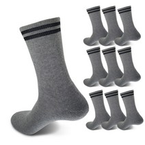 COSOC 두툼한 이중쿠션 투라인장목 스포츠양말10P, 그레이(GRAY)