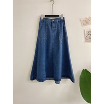 허니제이 / 포렐 포켓 뒷밴딩 A라인 데님 롱 스커트(1color)