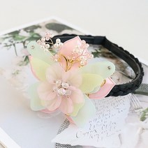꽃삔 나비 가든 배씨 땋은 머리띠 유아 한복 코디 아이템