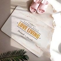 장바9니 강력흡수 규조토발매트 + 미끄럼방지패드 욕실 주방 화장실 대형사이즈 건식매트, 3D버터플라이