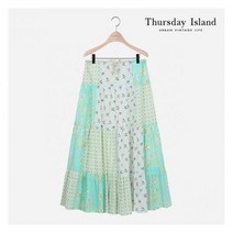 [써스데이아일랜드][Thursday Island] 여성 패턴 믹스 티어드 맥시 스커트(T214MSK233W) 396550