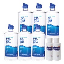 바슈롬 리뉴 후레쉬 355ml X 6개 (헤르바 손소독제 2개 증정) 렌즈용액 렌즈세척액 렌즈세정액