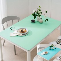 (14colors 11size) 롤로아 100% 방수 가죽 식탁보 테이블보, 120x60cm, 양면-8 (Mint+Emerald)