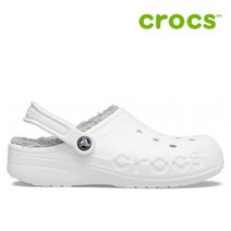 크록스 샌들 41- 205969-11H Baya Lined Clog White - Light Grey