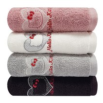헬로키티 페이스 자수 5장 155g 면 30수 타올 수건, 헬로키티 페이스자수(분홍) 5장, 5개