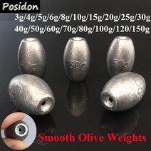 납추 납봉돌 posidon 다양한 무게 3g 150g 부드러운 올리브 중공 낚시 리드 무게 낚시 리드 싱커 낚시, 8g 20개