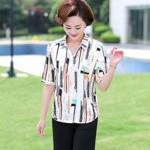 뉴타임즈 중년 여성 반팔 블라우스 N221Z