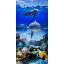 오션 스타일 돌고래 빅 사이즈 샤워 타올 빠른 건조 3D 프린팅 비치 의자 담요 타월 수영 욕실, 17_70x140cm