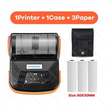 레터프레스 미니 동판화 석판화 3 인치 무선 80mm 블루투스 POS 영수증 열전사 프린터 비즈니스 샵 프린터용 빌 기계 미니 용지, 6.Orange add 3Rolls - 미국 플러그