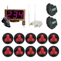 무선 호출 시스템 1 호스트 LED 스크린 디지털 디스플레이 수신기 + 10 버튼 송신기 리피터 신호 부스터 2, 01 파란_02 AU