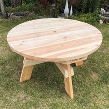 미엔우드 야외용 원형 원목 테이블+파라솔 세트 야외 카페 정원 일체형 월넛색, [무도색]사각테이블단품(의자 미포함)