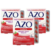 [3개세트] 아조 크랜베리 50정 유리너리 트랙 헬스 크렌베리 Azo Urinary Tract Health Cranberry