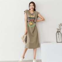 드레스날다 스포티 프린팅 민소매 롱 원피스 ops995