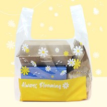 [소행섬] 플라워 옐로우 쇼핑백 PE U40, 100ea