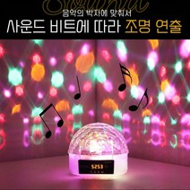 LED조명 밀러볼I-5컬러 음향반응 업소 가정용 클럽 노래방 파티룸 조명, 가정집사용(전원 코드 있슴)