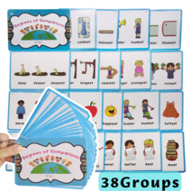 18 주제 영문법 공부몬테소리 장난감 학습 카드 게임 어린이 조기교육1st Grade 포켓 플래시 아기 선물, Degrees of Comparison