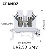 전선 커넥터 단자 접지선 와이어 1PCS UK2.5B 회색 구리 터미널 블록 2.5mm 전기 딘 레일, [01] UK2.5B, [01] Grey
