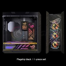 데스크탑 케이스 asus rog strix helios pc 게이머 diy led 컴퓨터 장식 5v mb 동기화용 rgb 라이트 패널 백플레이트 동적 디스플레이, b-11pcs 키트-블랙, 없음