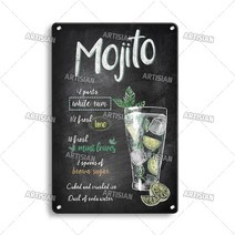 석정반 아티시안 칵테일 금속 주석 기호 플레이트 표지판 남자 동굴 클럽 스튜디오 플라크 벽, [01] .x.inch, [14] JWJ