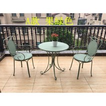 빈티지 앤틱 북유럽 고급스러운 녹슨 녹 베란다 카페 감성 테이블 접이식 야외 실내 테라스 발코니 거실 마당 옥상 오래된 입식 옛날 느낌 등받이 있는 의자 감성 철 세트 하비리아, A타입(테이블 1개 의자 2개) 녹색