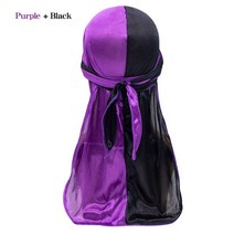 비니 심플 숏비니 대비 색상 긴 꼬리 실키 스카프 반다나 터번 모자 가발 두라그 바이커 머리띠 헤어 액세서리