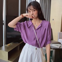 배꼽 B154-4 리어프 빅사이즈 여름 블라우스 44-110