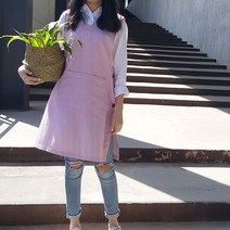 방가지똥 빅포켓 레드 스트라이프 리플지지미 앞치마, 1개, 77사이즈