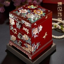애교 예단함 악세서리보관함 선물함 고급선물박스 결혼예물 3단, E-014 레드 보석함, 선택없음