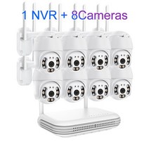 쇼뱅 야간 감시장비Techage-8CH 3MP PT 무선 보안 키트 방수 인간 감지 CCTV 비디오 기록 Wifi 보안 카메, 04 8CH and 8 Cameras_03 2T, 1개