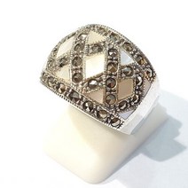 블루케이 [블루케이] 화이트자개 원석 반지 211107-10 6월탄생석