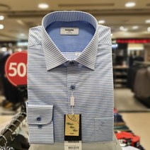 NC 불광점 레노마 셔츠 # 시원한 긴팔 세련된 위사 스트라이프 고 퀄리티 면 80수 슬럽소재 블루 일반핏 긴팔 셔츠