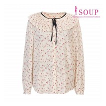 숲 플로럴 플리츠 칼라 블라우스(SW8LSM2)