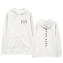 패션 Kpop GOT7 JINYOUNG 새 앨범 허E 후드 풀오버 스트리트웨어 힙합 의류, L, WHITE
