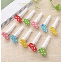 코끼리피리 삑삑이나팔 생일축하피리 6p 10p, 레드, 10개