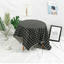 빈티지 리틀 프레쉬 플라워 소녀 하트 코튼 린넨 피크닉 천 사진 소품, 150x250cm, 블랙 체크