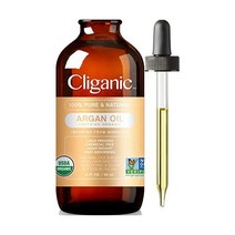 Cliganic Organ Argan Oil 100% Pure | 헤어 얼굴 피부를 위한 Cold Pressed Carrier Oil 모로코에서 수입, 2.03 Fl Oz(1개 팩)