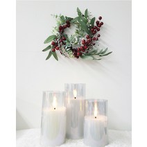 [샤이닝홈] 이너스 조화 크리스마스 캔들링 리스 유카리 베리열매 장식 1P, 골드