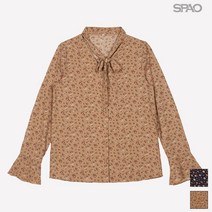 스파오 SPAO 플라워 V넥 타이 블라우스_SPBB938G12