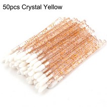 속눈썹 연장 화장 메이크업 베드 브러쉬 아이 섀도우50 pcs 크리스탈 립 브러시 눈썹, 크리스탈 옐로우