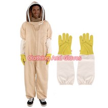 양봉 보호복 의류 양봉자재 양봉용품 전신 양봉 의류 꿀벌 보호 통풍 슈트 안전한 베일 모자 전문가용, 01 clothing gloves_02 XL