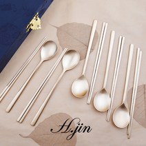 [도도예] H.jin 전통 수공예 궁중 방짜유기수저 5인세트 (선물 포장) 예단수저 상견례 결혼 신혼 집들이 선물 답례품 추천, 방짜유기수저 5p + 정품케이스